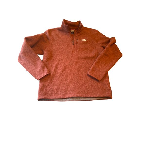 The North Face Mens L/G Half-Zip Fleece Pullover Burnt Orange Winter Casual - Picture 1 of 6